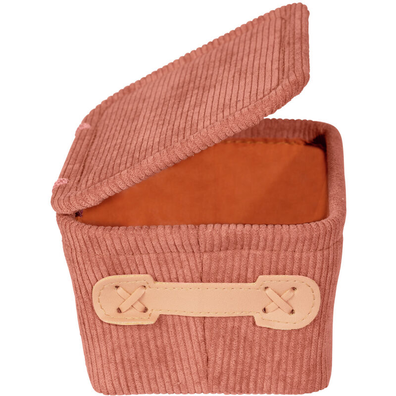 foto del prodotto cesto da bagno anela altrosa con coperchio, manico in pelle sintetica, rosa, poliestere rosa wenko