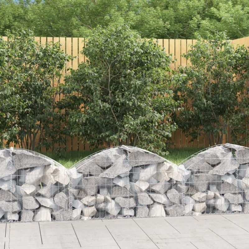 foto del prodotto cesto gabbione ad arco 100x30x40 60 cm ferro zincato