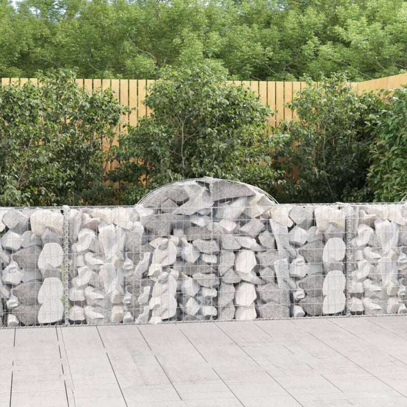 foto del prodotto cesto gabbione ad arco 200x30x80 100 cm ferro zincato vidaxl
