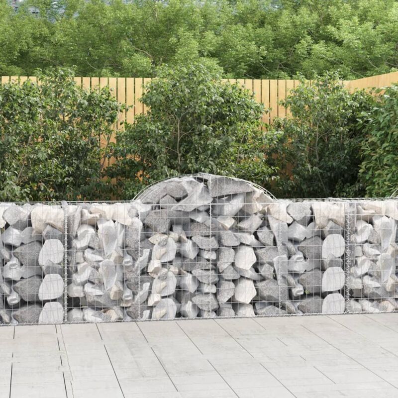 foto del prodotto cesto gabbione ad arco 200x50x80 100 cm ferro zincato vidaxl