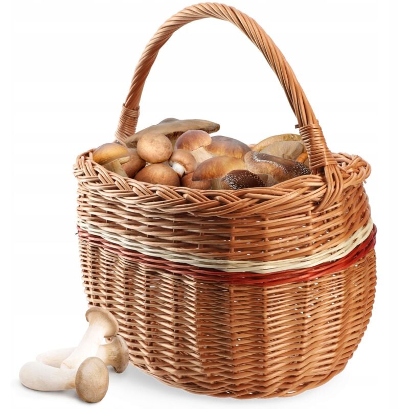 foto del prodotto cesto in vimini cesto per funghi shopping picnic in vimini frutta grande eco - kadax