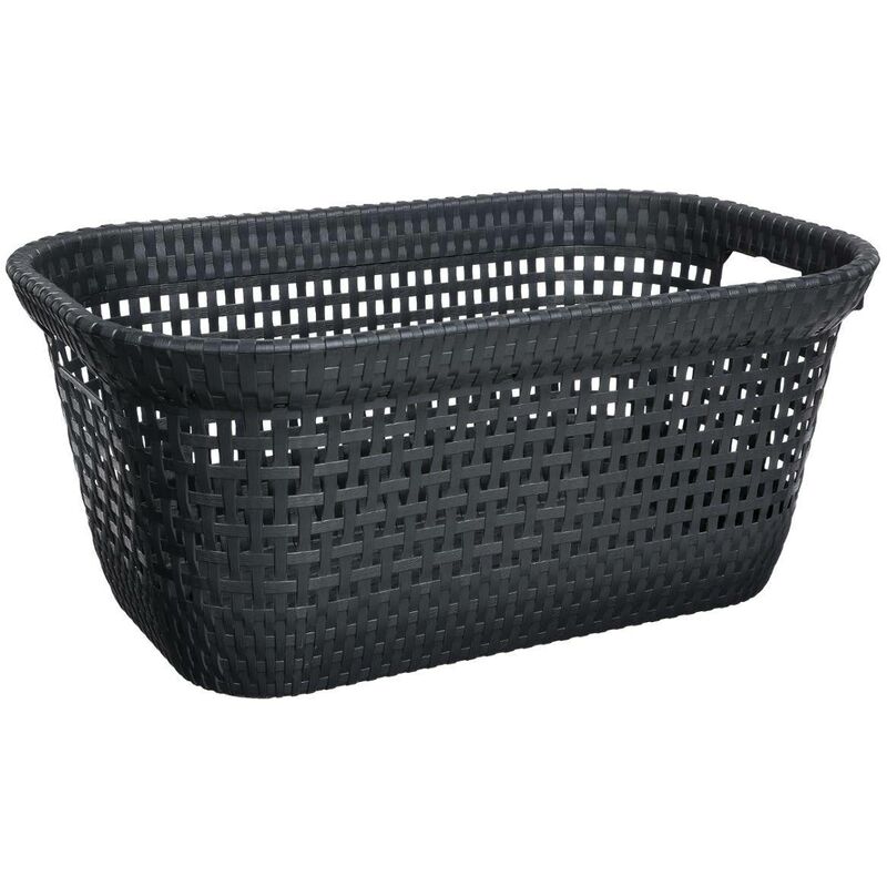 foto del prodotto cesto per biancheria 45l rattan grigio 5 five