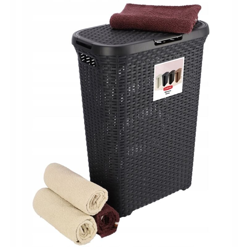 foto del prodotto cesto per biancheria curver da 40 litri, grigio scuro