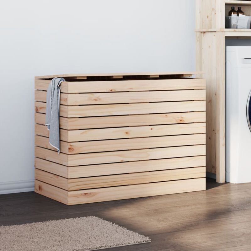 foto del prodotto cesto per bucato 88,5x44x66 cm legno massello pino vidaxl