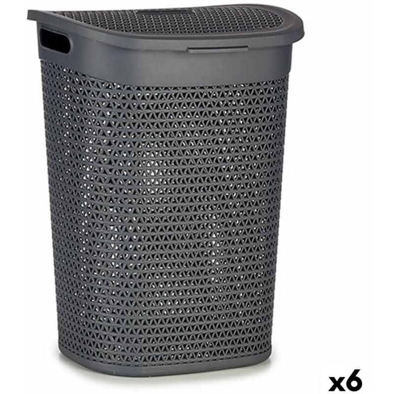 foto del prodotto cesto per i panni kipit 4790 2 antracite plastica 60 l 43,5 x 57,5 x 34 cm 6 unit 