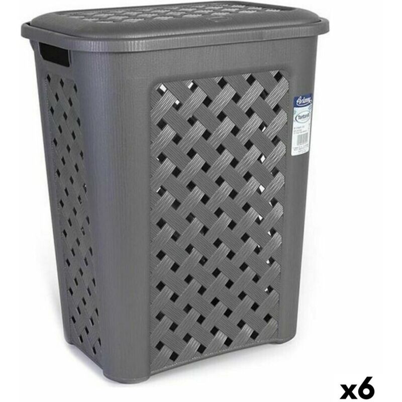 foto del prodotto cesto per i panni sporchi tontarelli arianna 30 l grafite 37,5 x 27,5 x 47 cm 6 unit 