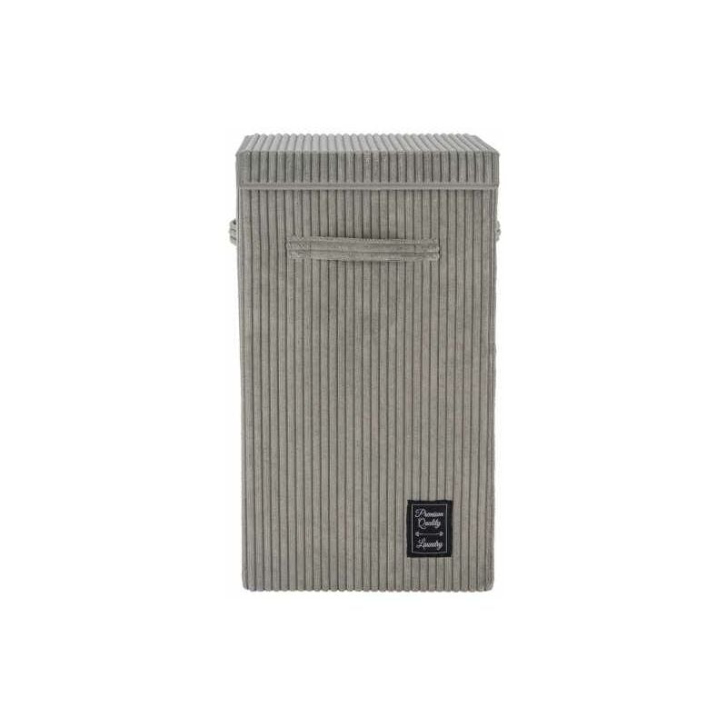 foto del prodotto cesto per la biancheria cora, cesto per biancheria sporca con coperchio, capacit 63l, poliestere effetto velluto, 58x33 cm, grigio wenko