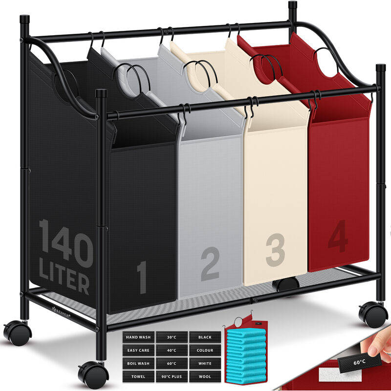 foto del prodotto cesto per la biancheria organizzatore per la biancheria smistatore per la biancheria con tasche in tessuto rimovibili scatola per la biancheria con