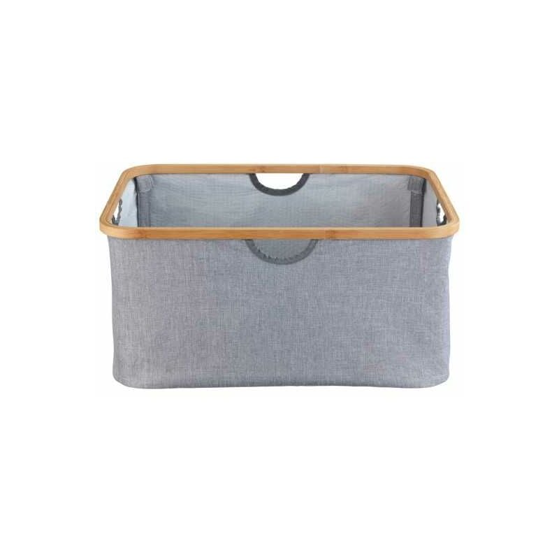 foto del prodotto cesto per la biancheria pieghevole bahari, cesto di stoffa per il bagno, capacit 50l, poliestere bamb , 54x36x26 cm, grigio marrone wenko
