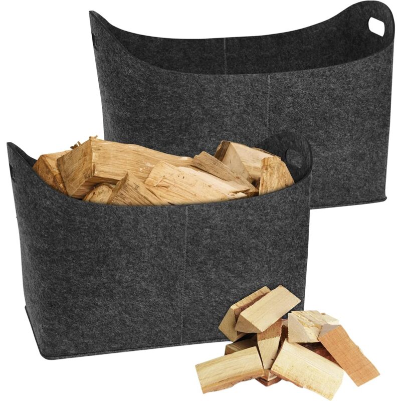 foto del prodotto cesto per legna da ardere xxl, confezione da 2, cesto per legna da ardere grande pieghevole in feltro extra spesso, borsa per legna, giornali, borsa