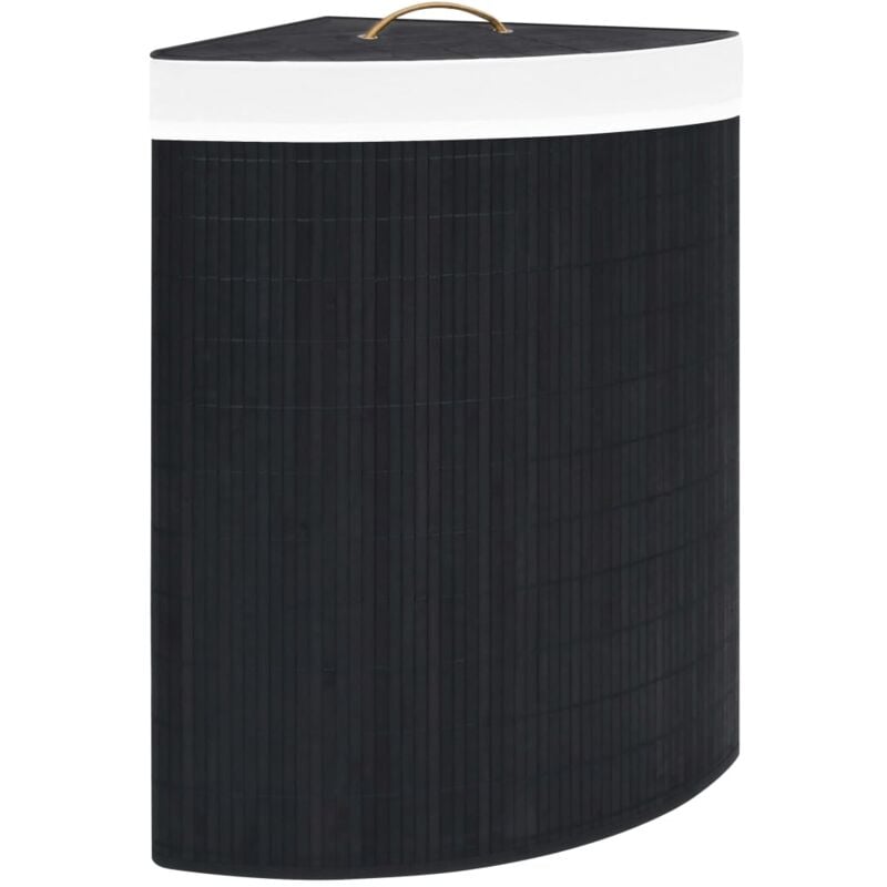 foto del prodotto cesto portabiancheria angolare in bamb nero 60 l vidaxl