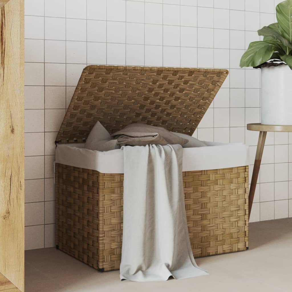 foto del prodotto cesto portabiancheria con coperchio 55,5x35x34 cm polyrattan
