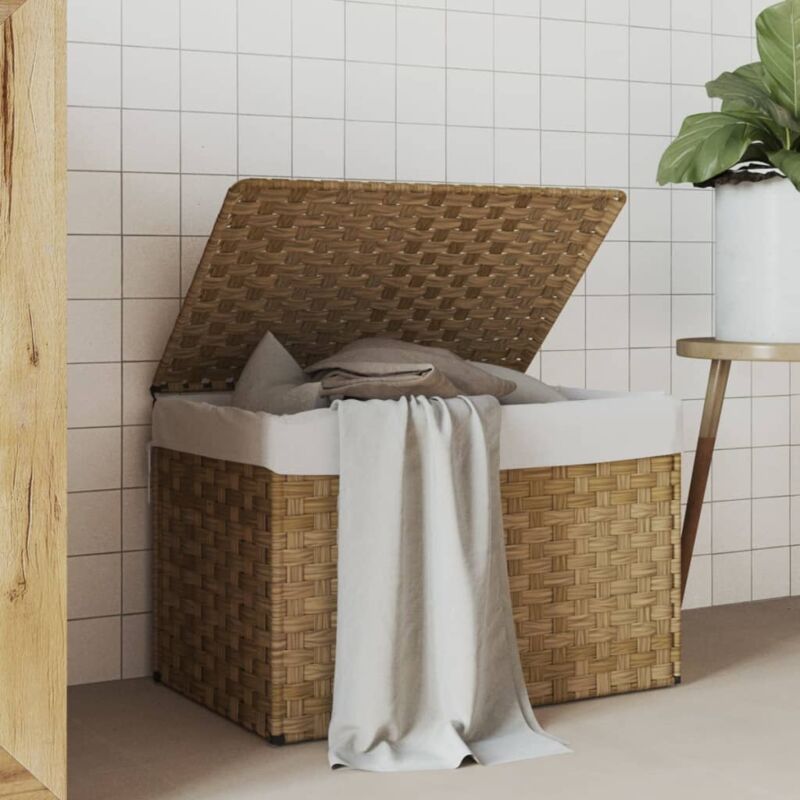 foto del prodotto cesto portabiancheria con coperchio 55,5x35x34 cm polyrattan vidaxl