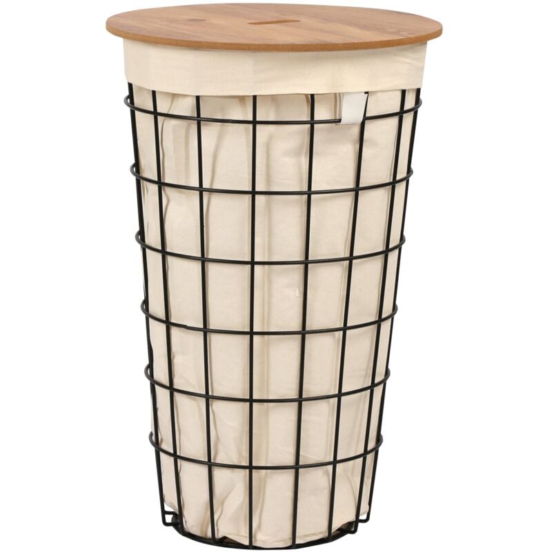foto del prodotto cesto portabiancheria con coperchio a fessura rimovibile 40 litri 59,5 x 38,5 cm 030008013