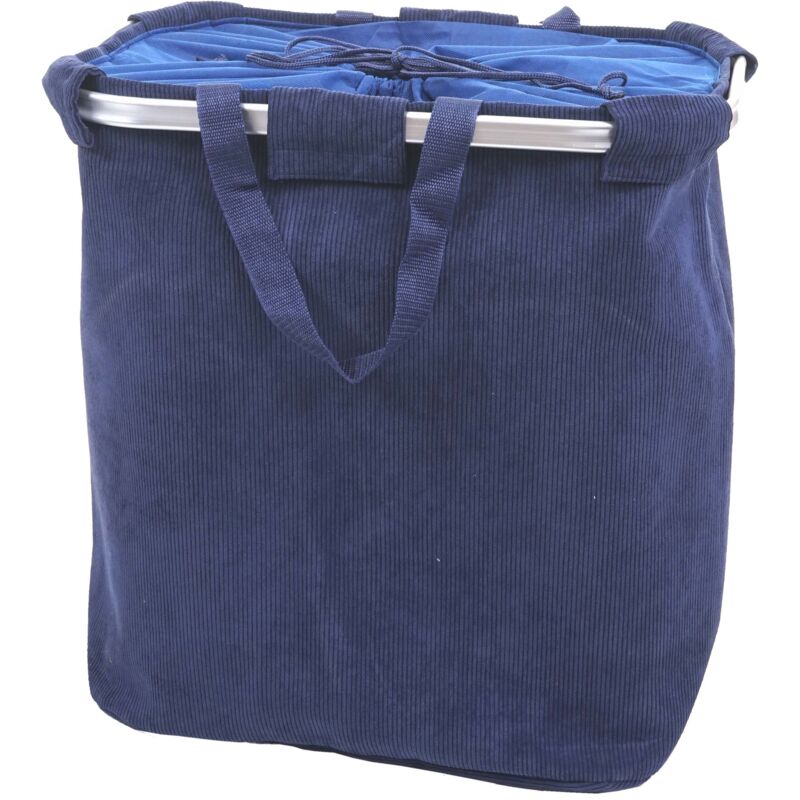foto del prodotto cesto portabiancheria con coulisse 2 scomparti 54x52x32cm 89l blu 040001298