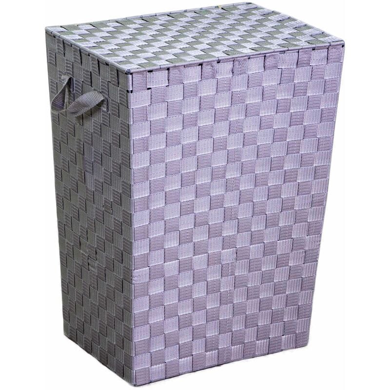 foto del prodotto cesto portabiancheria in poliestere grigio rettangolare cm 40x30xh53