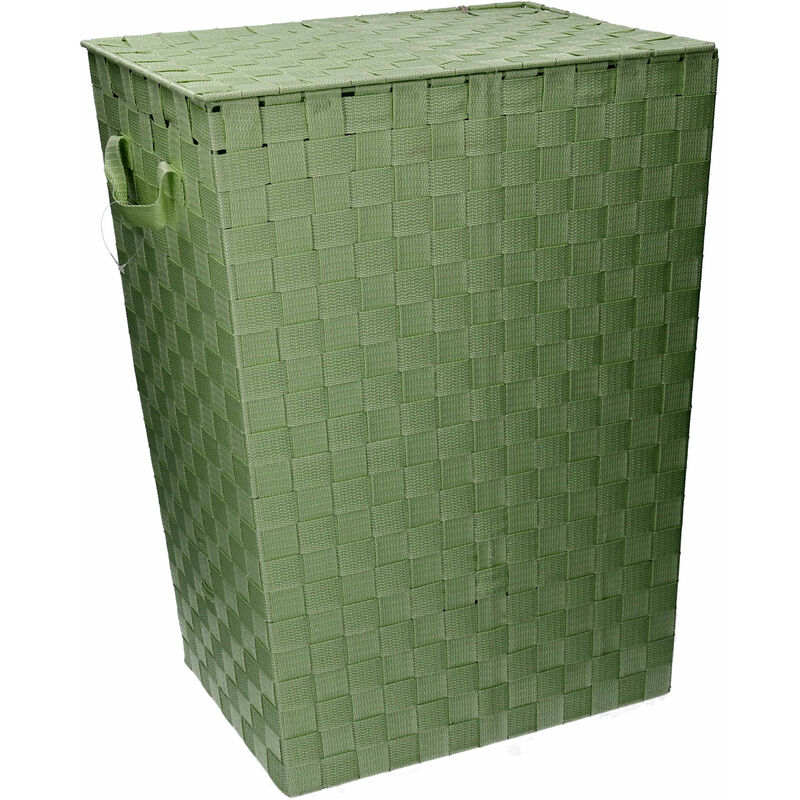 foto del prodotto cesto portabiancheria in poliestere verde chiaro rettangolare cm 40x30xh53
