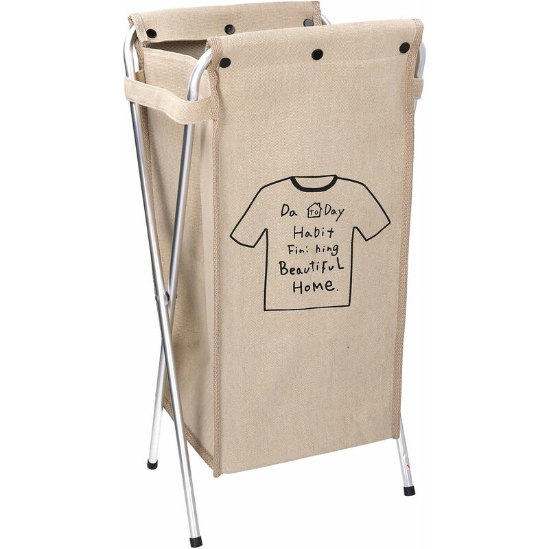 foto del prodotto cesto portabiancheria in tessuto sacco beige pieghevole cm 29x33,5xh66