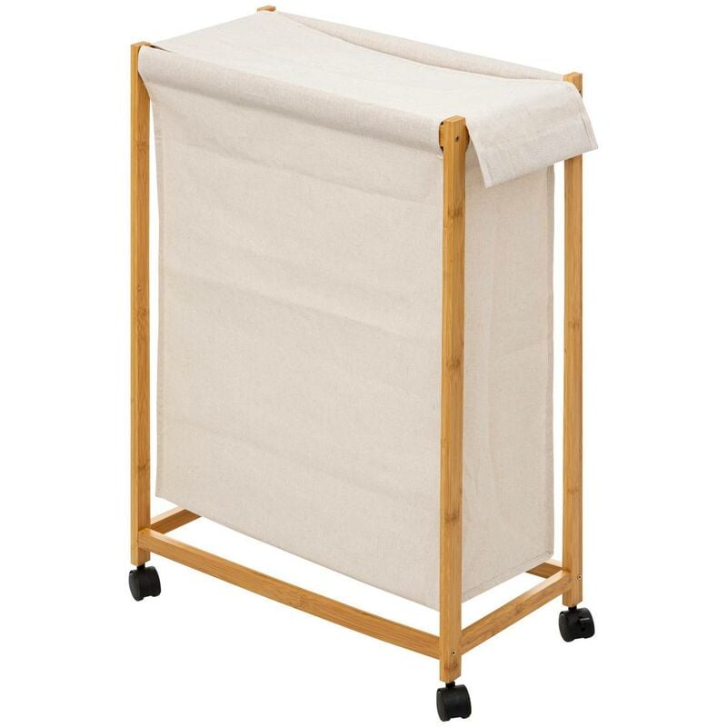 foto del prodotto cesto portabiancheria su ruote 52l beige 5five
