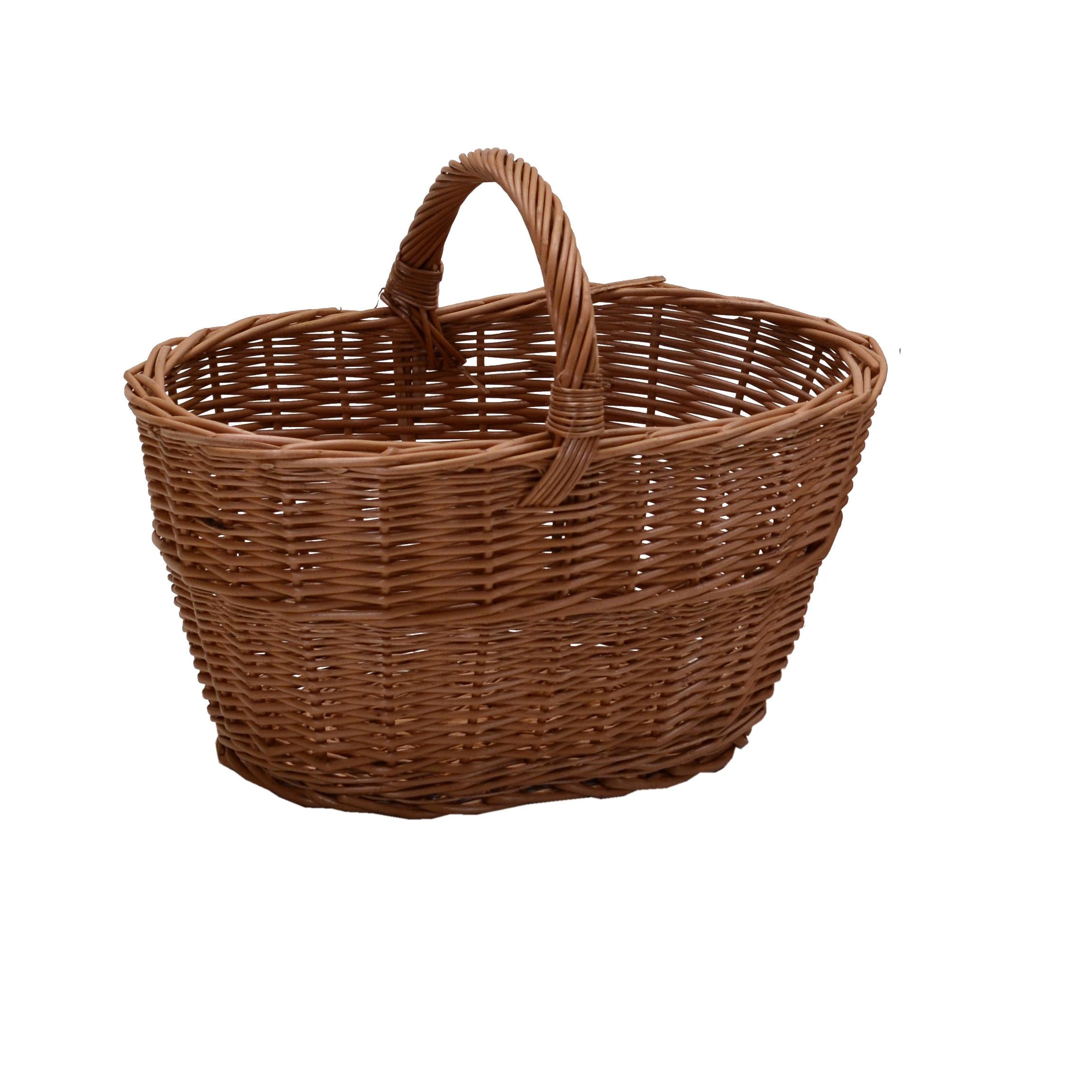 foto del prodotto cesto portalegna in vimini europeo manico basso grande ovale cm 55x35xh28 39