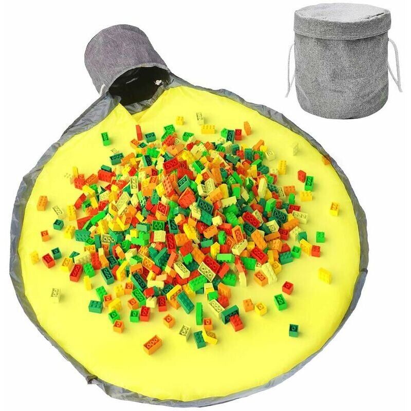 foto del prodotto cesto portaoggetti per giocattoli e tappetino da gioco borsa portaoggetti lego borsa portaoggetti portatile per tappetino da gioco grande borsa per