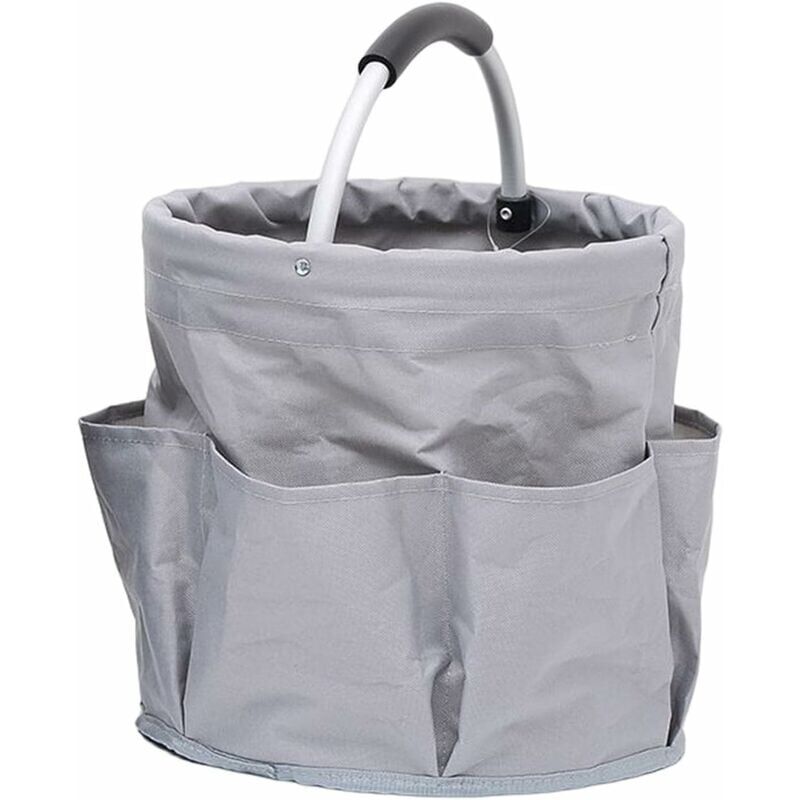 foto del prodotto cesto portaoggetti per prodotti per la pulizia, 6 scomparti, pieghevole con maniglia per il trasporto, poliestere, 28x28cm, grigio scuro