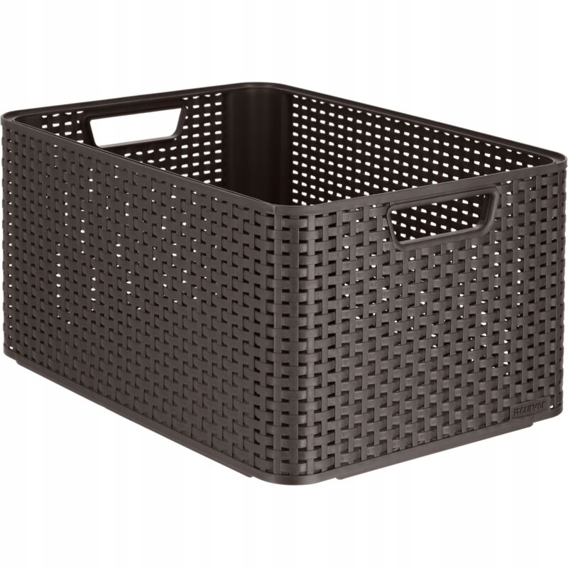 foto del prodotto cesto portaoggetti style 30l aspetto rattan strutturato per camera da letto, soggiorno, bagno, lavanderia 44,5x33x24,8 cm cioccolato 70 