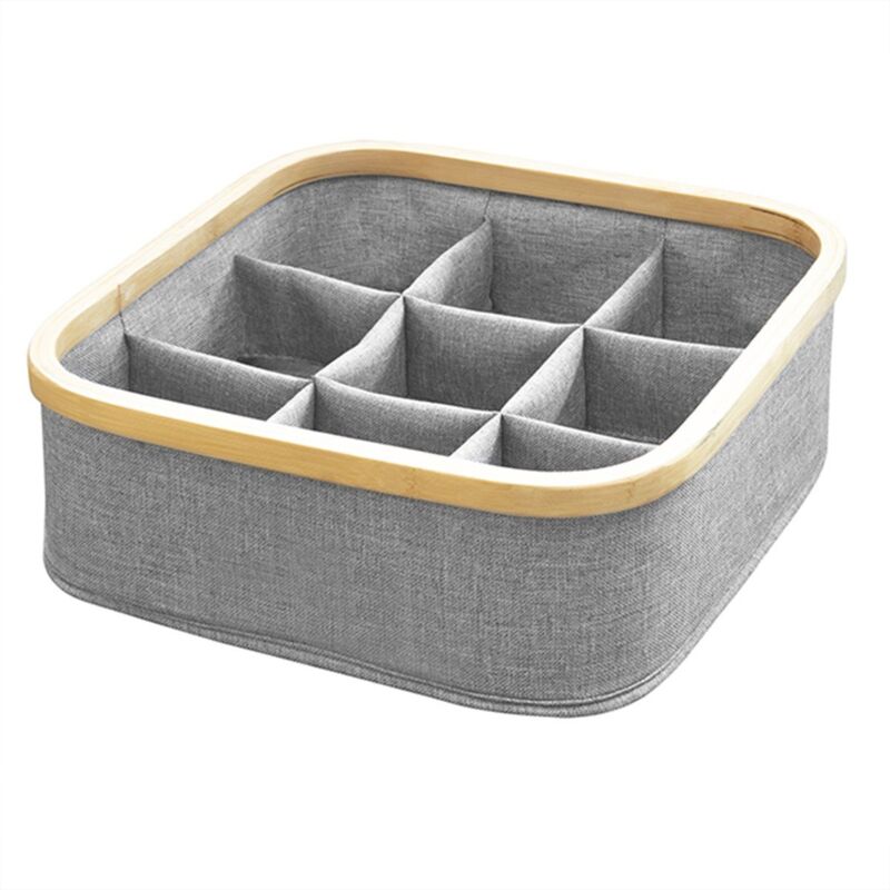foto del prodotto cesto portapenne in bamb con 9 scomparti, colore grigio