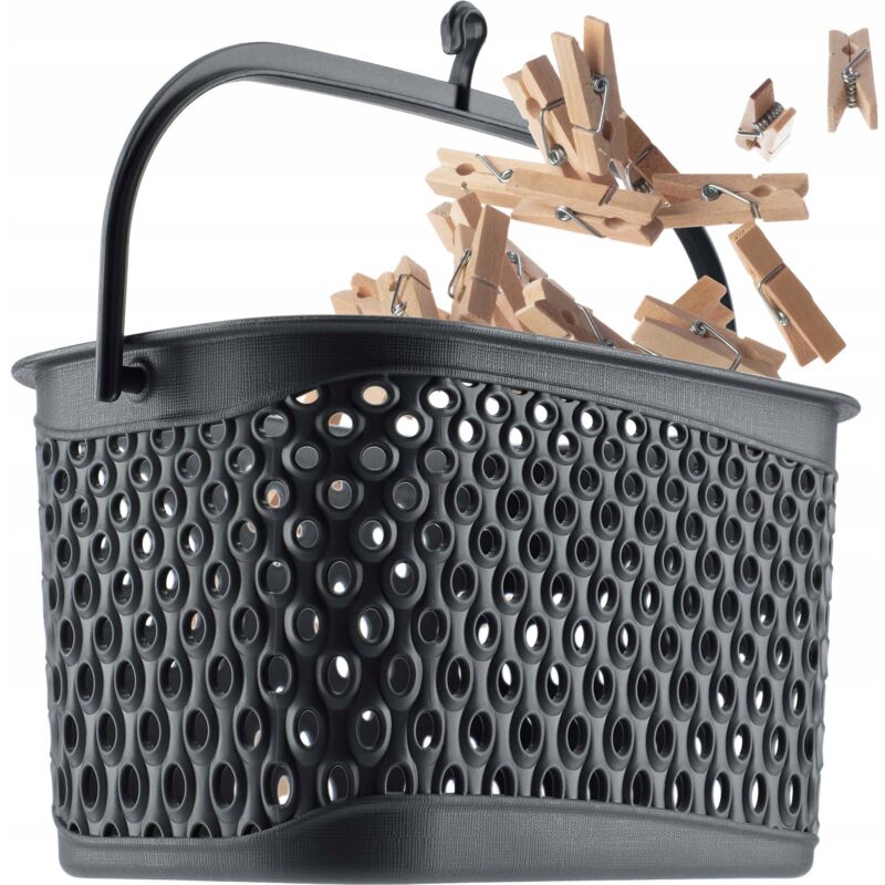 foto del prodotto cesto sospeso con clip contenitore per graffette rettangolare grigio - kadax