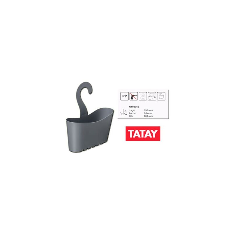 foto del prodotto cesto tatay standard multi grigio 25x9x28 cm