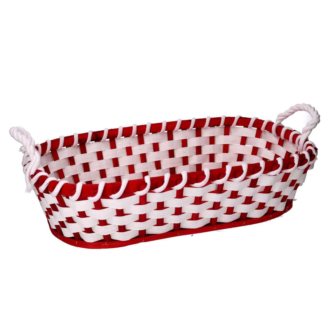 foto del prodotto cesto vimini rosso ovale cm50x38h13