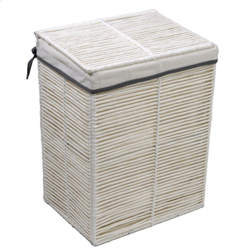 foto del prodotto cestone paper hilary bianco rettangolare pieghevole cm 30x40h55