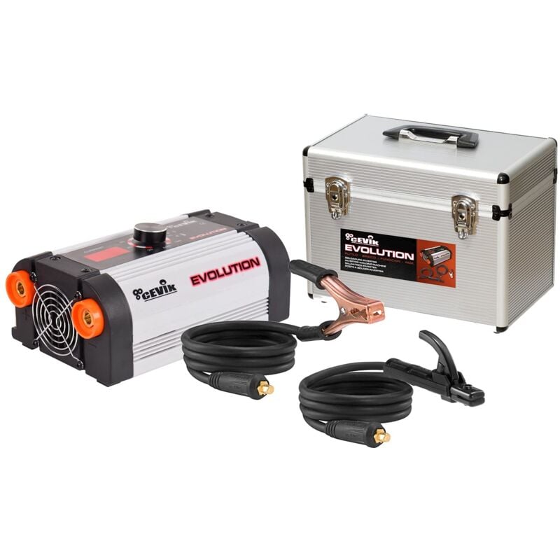 foto del prodotto cevik pro ce evolution18x saldatrice inverter mma con maschera e portaelettrodo 140a 45 230v elettrodi fino a 3.25mm display digitale