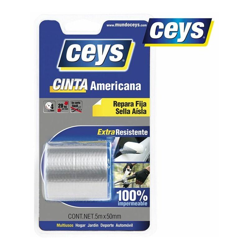 foto del prodotto ceys nastro adesivo blister argento 5 m x 5 mm 507601