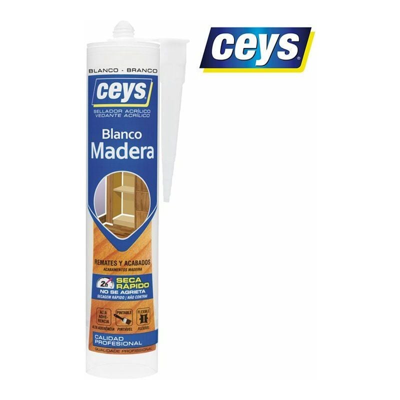 foto del prodotto ceys sigillante per legno cartuccia professionale bianco puro 505791