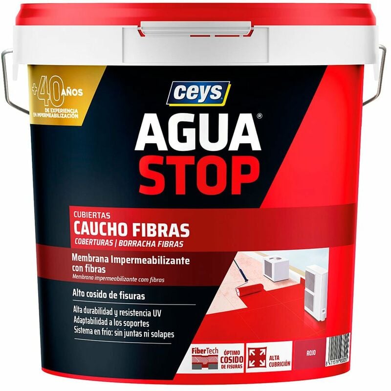 foto del prodotto ceys termine d acqua fibre di gomma rosso 20kg 903305
