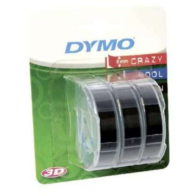 foto del prodotto cf.3 nastri dymo 3d 9mm x 3mt nero x1