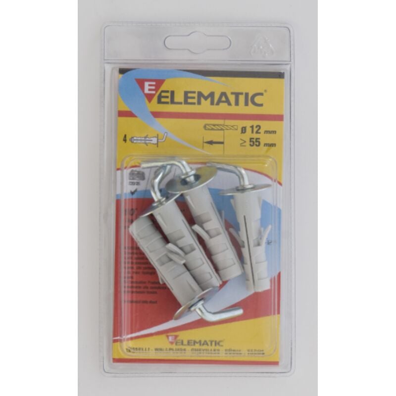 foto del prodotto cf 4 pz elematic tasselli enp gc 12x55 mm fissaggio tassello universale nylon