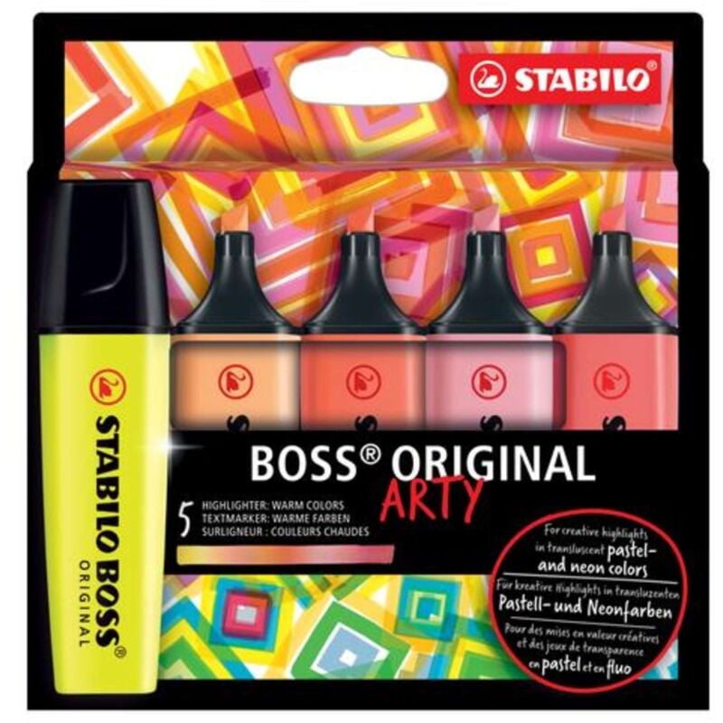 foto del prodotto cf. 5 evidenziatori boss arty colori caldi x1
