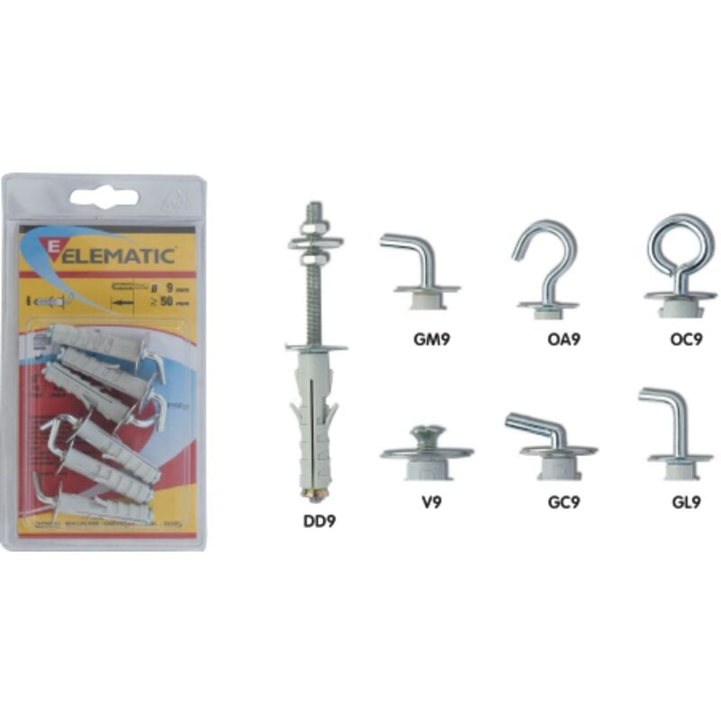 foto del prodotto cf 6 pz elematic tasselli enp gl 9x50 mm fissaggio tassello universale nylon
