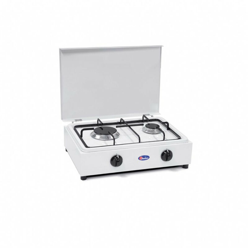 foto del prodotto cf parker fornello a gas gpl metano 2 fuochi con piano estraibile mod. 200gp gpl
