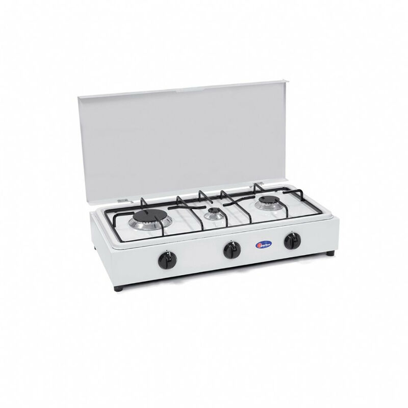 foto del prodotto cf parker fornello a gas gpl metano 3 fuochi con piano estraibile mod. 300gp gpl
