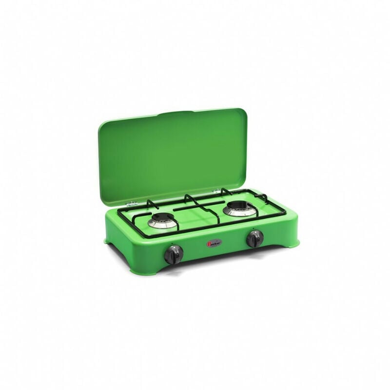 foto del prodotto cf parker fornello a gas metano gpl a 2 fuochi verde mela cfparker mod. 5326vspg metano