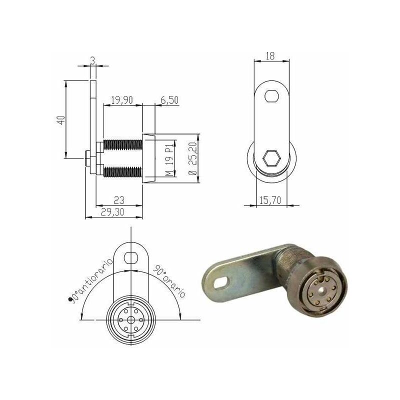 foto del prodotto cfadda cilindro levetta mm 22 jack 100750kd omr