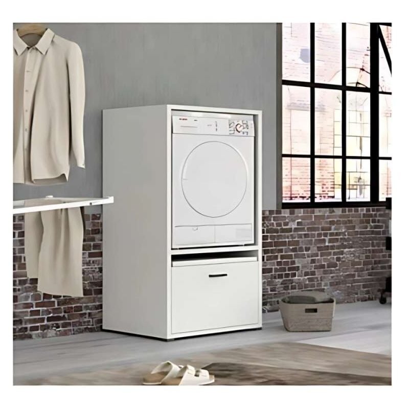 foto del prodotto cfadda ctf mobile lavanderia bianco con cassettone e ripiano 70x64x146 cm