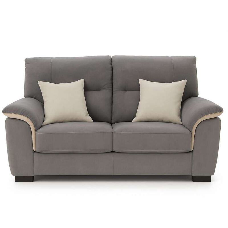 foto del prodotto cfadda divano 2 posti mikaela fisso in fibra effetto velvet colore antracite e silver 175x90x85 cm