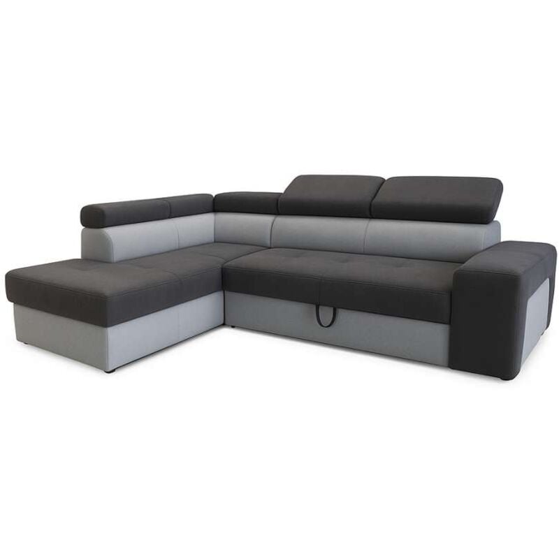 foto del prodotto cfadda divano letto angolare antonello grigio con 2 pouf contenitore