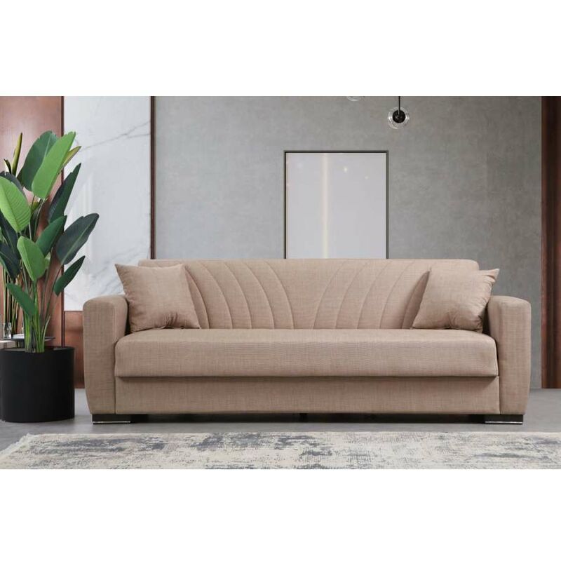 foto del prodotto cfadda domo mea divano letto new york 3 posti beige chiaro 210x75x80 cm