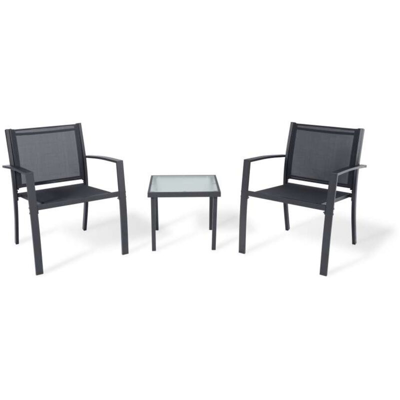 foto del prodotto cfadda domo mea set patio salotto da esterno antracite 2 sedie 1 tavolo