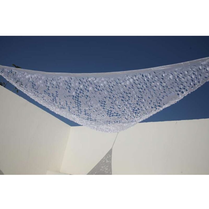 foto del prodotto cfadda domo mea vela da giardino triangolare bianca poliestere 80gr 3,6x3,6x3,6 m rivestimento pu e anti uv30 corda e occhielli inclusi
